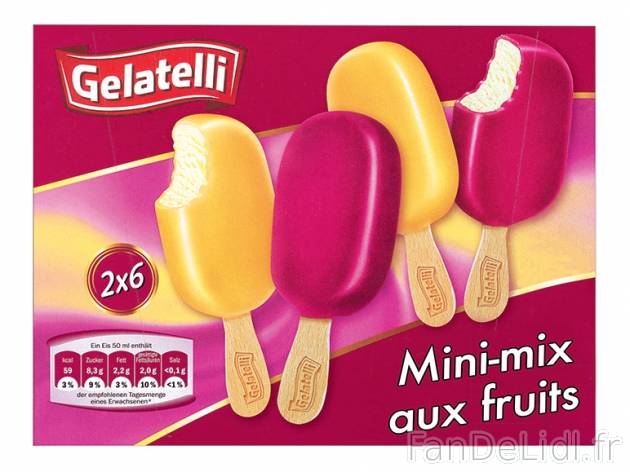 Mini-mix aux fruits , prezzo 2.29 € per 12 x 36 g, 1 kg = 5,30 € EUR.