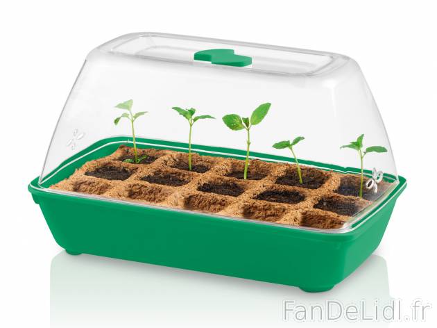 Mini-serre , le prix 6.99 € 
- Couvercle avec ouverture d’aération réglable
- ...