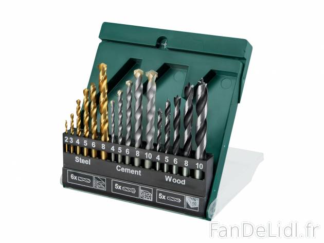 Set de forets , le prix 4.99 € 
- Set de 16
- 6 forets hélicoïdaux HSS, 5 ...