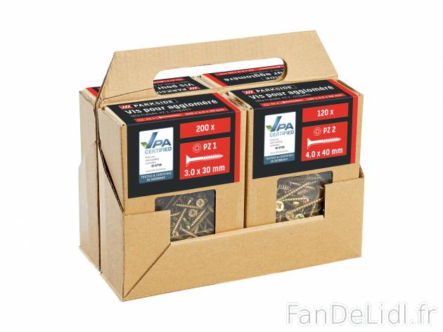 Clous, vis ou chevilles , le prix 3.99 € 
- Vis pour aggloméré
- 420 pièces
- ...