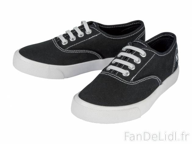 Sneakers , le prix 6.99 € 
- Du 31 au 37  selon modèle
- Ex. dessus/doublure/semelle ...