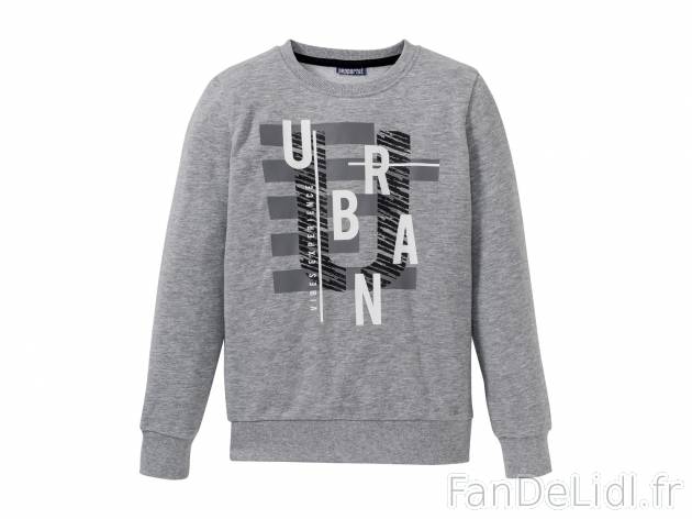 Sweat , le prix 6.99 € 
- Du 6-8 ans au 12-14 ans (122-128 au 158-164 cm) selon ...