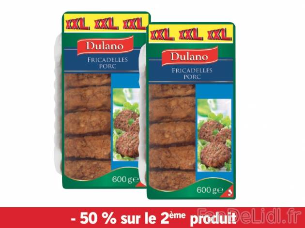 Fricadelles , prezzo 2.98 € per Soit le lot de 2 x 600 g au choix, 1 kg = 2,48 ...