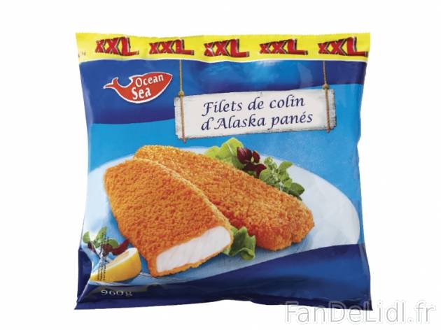 Filets de colin d&apos;Alaska panés , prezzo 3.65 € per 960 g, 1 kg = 3,80 ...