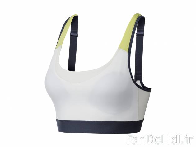 Brassière de sport femme , le prix 6.99 € 
- Du S au XL ou 90B, 95B ou 100B ...