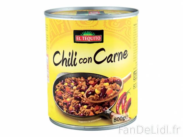 Chili con carne , prezzo 1.99 € per 800 g, 1 kg = 2,49 € EUR.