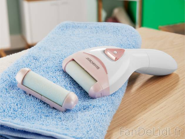 Râpe électrique anti-callosité Silvercrest, le prix 9.99 € 
- Pour lisser ...