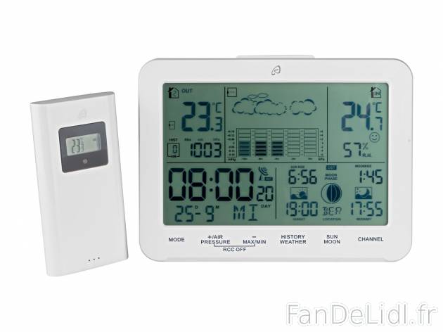 Station météo , le prix 17.99 € 
- Température intérieure et extérieure
- ...