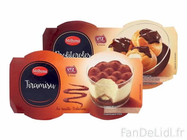 Desserts italiens , le prix 1.76 € 
- Le paquet de 4 x 80/4 x 90 g : 2,34 € ...