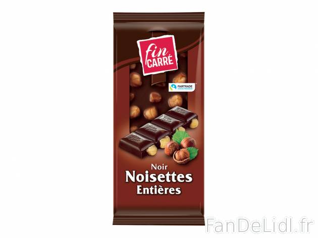 Chocolat noir noisettes entières , le prix 0.63 €