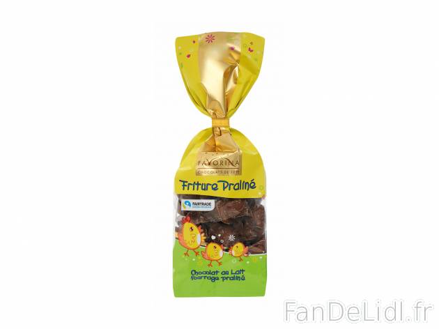 Friture praliné , le prix 1.49 € 
- Au chocolat au lait fourré au praliné
Caractéristiques

- ...