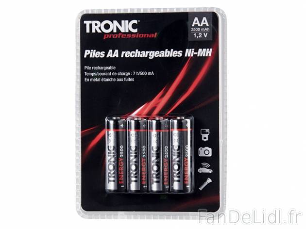 Piles rechargeables , prezzo 3.49 € per Le lot au choix 
-      En métal anti-fuite