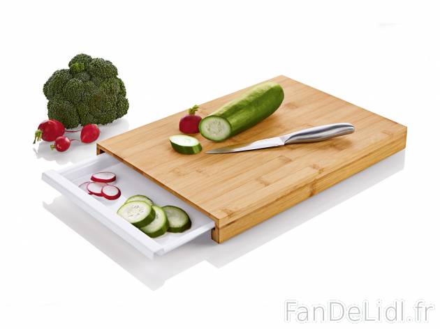 Planche à découper en bambou , le prix 6.99 € 
- Plateau collecteur amovible ...