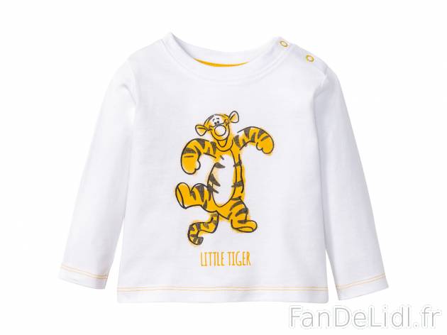 T-shirt manches longues bébé , le prix 3.99 € 
- Du 2-6 mois au 12-24 mois ...