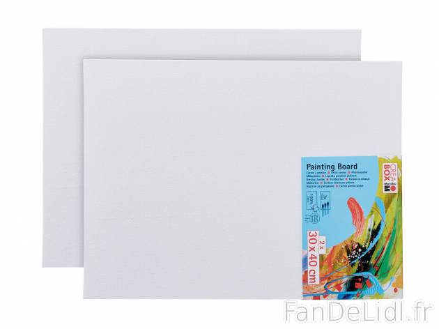 Cartons à peindre , le prix 2.49 € 
- Lot de 2
- Env. 30 x 40 cm
- Autres ...
