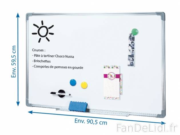 Tableau blanc magnétique , prezzo 16.99 € per Le set 
- Env. 59,5 x 90,5 cm ...
