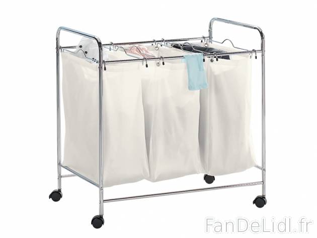 Chariot à linge , prezzo 24.99 € per L&apos;unité 
- En textile respirant ...