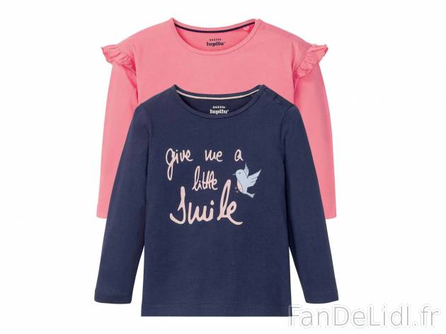 T-shirts manches longues enfant , le prix 4.99 € 
- Lot de 2
- Du 12-24 mois ...