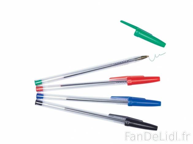 25 stylos à bille , prezzo 1.99 € per Le lot 
- 11 bleus, 5 rouges, 5 noirs ...