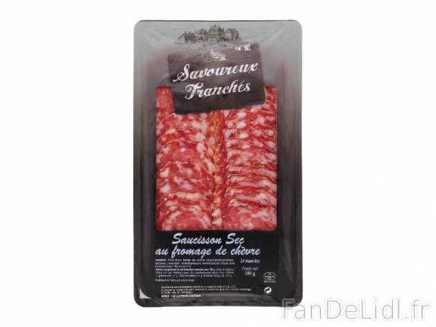 Saucisson sec au fromage de chèvre , prezzo 1.29 € per 100 g, 1 kg = 12,90 € ...
