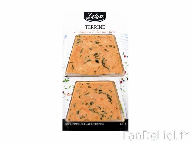 2 tranches de terrine , le prix 1.89 € 
- Au choix : saumon & saumon fumé ...