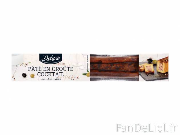 Pâté en croûte cocktail aux deux olives chez , le prix 1.99 € 

Caractéristiques

- ...