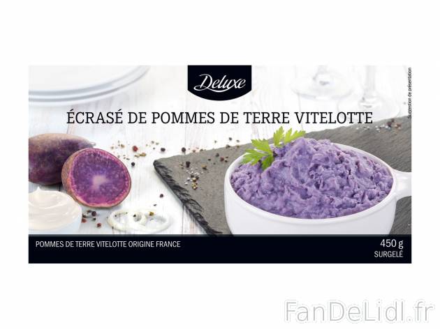 Écrasé de pommes de terre vitelotte , le prix 3.79 € 

Caractéristiques

- ...
