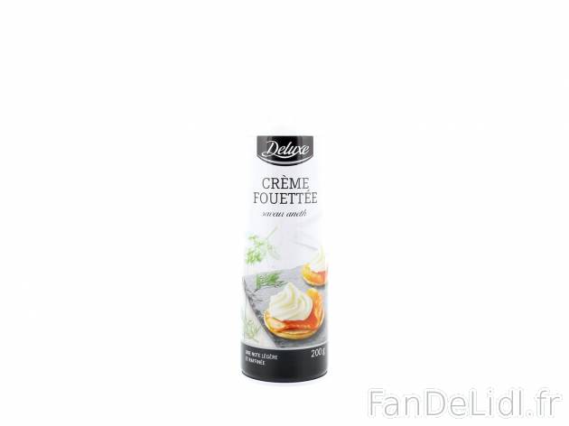 Crème fouettée saveur aneth , le prix 2.99 € 

Caractéristiques

- Transformé ...