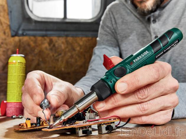 Fer à souder 3 en 1 et accessoires Parkside, le prix 19.99 € 
- Puissance réglable ...