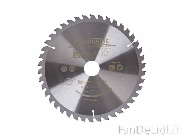 Lame de scie circulaire Parkside, le prix 3.99 € 
- 42 ou 48 dents
- Ø env. ...