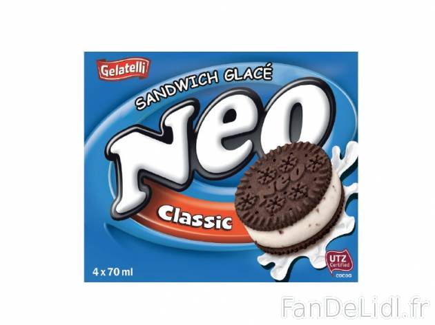 4 glaces Neo , prezzo 1.49 € per 176 g au choix, 1 kg = 8,47 € EUR. 
- Au choix ...