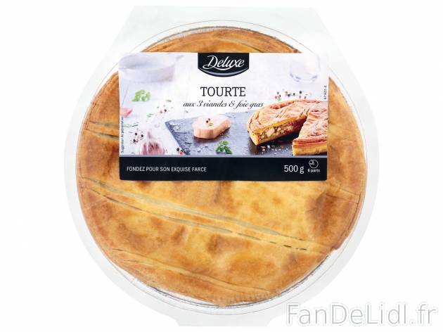 Tourte aux 3 viandes et au foie gras , le prix 6.19 € 

Caractéristiques

- ...