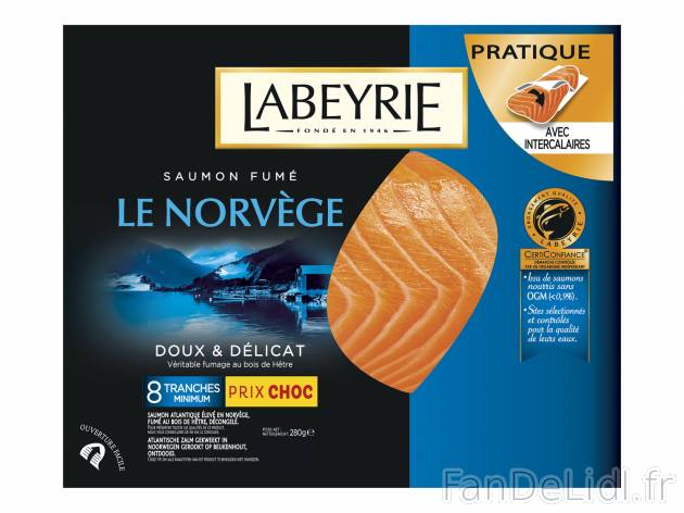 Labeyrie saumon fumé de Norvège , le prix 9.45 € 
- 8 tranches minimum
Caractéristiques

- ...