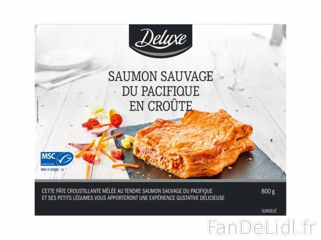 Saumon en croûte MSC , le prix 6.59 € 
- Avec sa garniture aux petits légumes
Caractéristiques

- ...