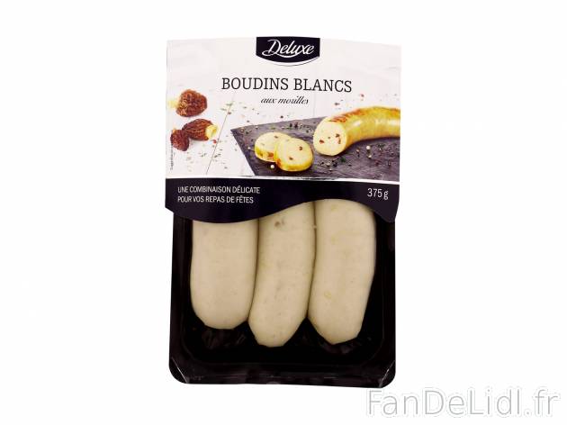 3 boudins blancs aux morilles , le prix 2.49 € 

Caractéristiques

- Transformé ...