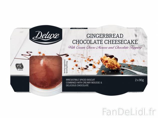 Cheesecake , le prix 1.99 &#8364; 
- Au choix : chocolat ou caramel et biscuit ...