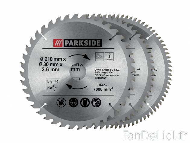 Lames de scie circulaire , le prix 12.99 € 
- En carbure
- Set de 3 
Caractéristiques :
- ...