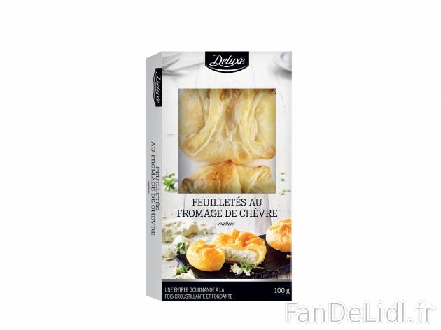Feuilletés au fromage de chèvre , le prix 1.89 € 
- Au choix : nature ou au ...