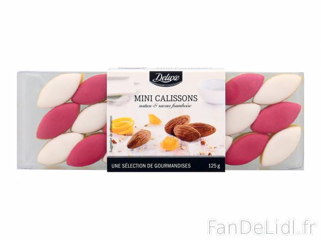 Mini calissons , le prix 3.49 &#8364;  
-  Nature et framboise