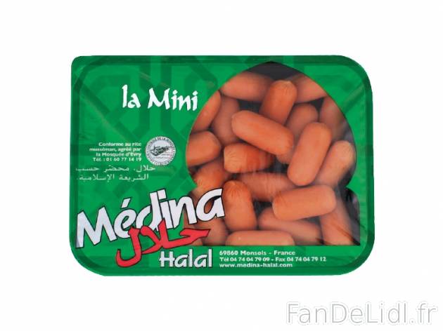Saucisses de volaille cocktail halal , prezzo 1.79 € per 300 g, 1 kg = 5,97 € EUR.