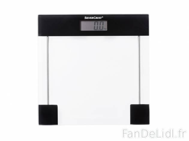 Pèse-personne en verre Silvercrest, le prix 7.99 € 
- FONCTION « STEP ON » ...