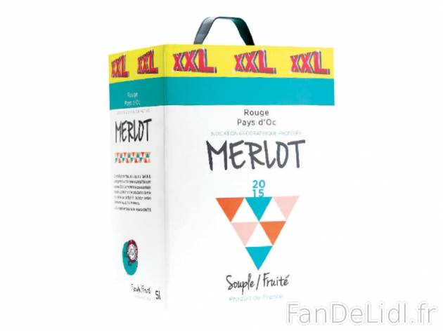Oc Merlot 2015 IGP , prezzo 7.99 € per La fontaine de 5 L, 1 L = 1,60 € EUR. ...
