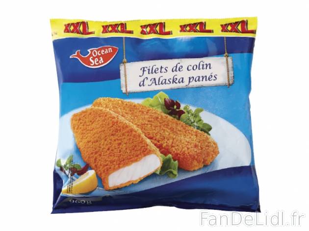 Filets de colin d&apos;Alaska panés , prezzo 3.65 € per 960 g, 1 kg = 3,80 ...