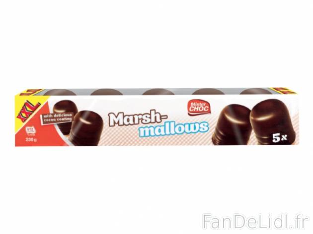 5 guimauves géantes avec glacage cacao , prezzo 1.49 € per 230 g, 1 kg = 6,48 € EUR.
