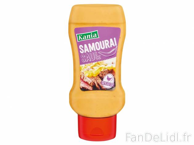 Sauce , le prix 1.15 €  
-  Au choix : samourai, kebab, algérienne ou curry