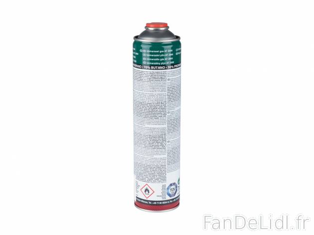 Cartouche de gaz , le prix 3.49 € 
- Env. 330 g / 600 ml
- Compatible avec ...