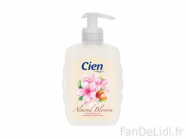 Savon liquide , le prix 0.85 € 
- Au choix : fleurs de pommier, d’amandier ...