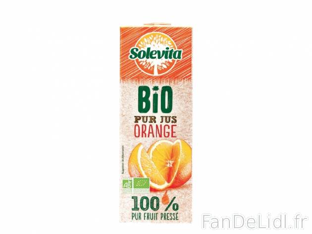 Pur jus d&apos;orange bio , prezzo 1.79 € per La brique de 1 L