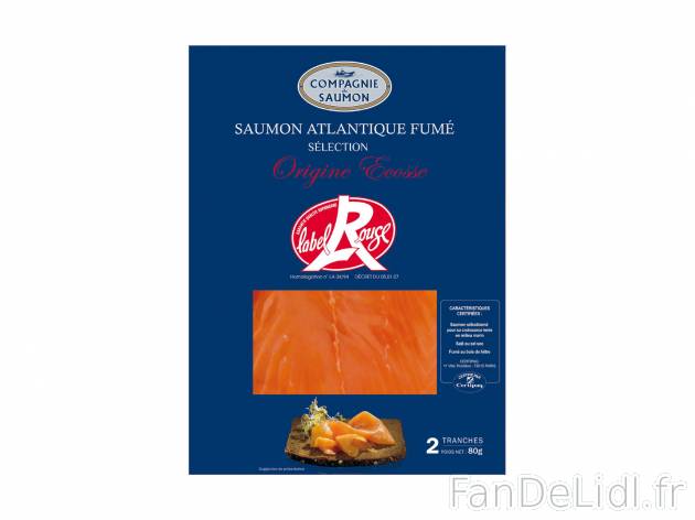 Saumon fumé Label Rouge , le prix 3.99 € 
- Fumé au bois de hêtre
- Élevé ...