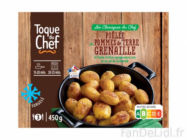 Poêlée de pommes de terre grenaille , le prix 2.35 € 

Caractéristiques

- ...